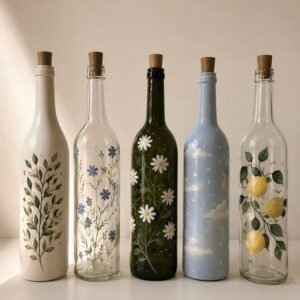 Hand-Painted Bottle Set