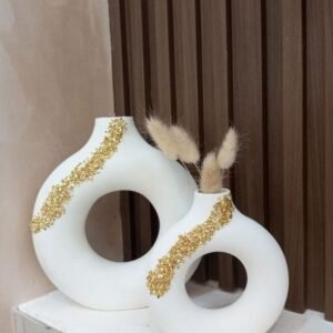 Gold Donut Vase Set